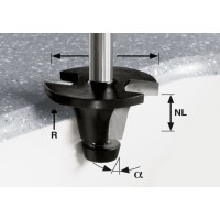 Фреза для снятия фасок со скругляющей кромкой HW с хвостовиком 12 мм Festool HW R12,7/25/12° ss S12