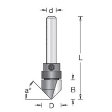 Фреза с подшипником V паз 45 гр. D12.7x12.7 L52 хвостовик 6 Dimar 1052103