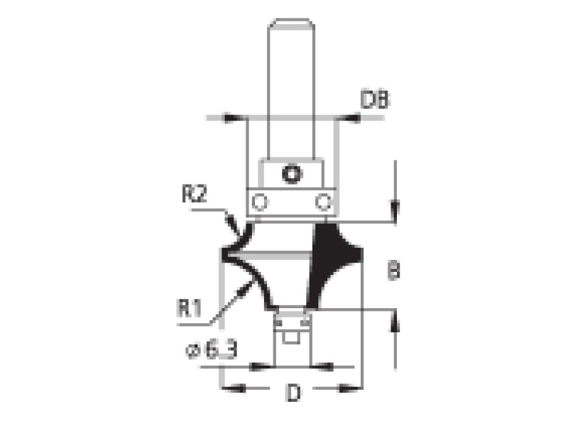 Фреза сращивание мебельный щит Z2 D25.4 B28.5 хвостовик 8wp WP HFJ2005