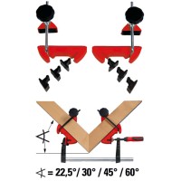 Система угловых струбцин, для углов 22.5°/30°/45°/60°, для струбцин TG, GZ, GMZ, EHZ, EZS и DUO Bessey MCX
