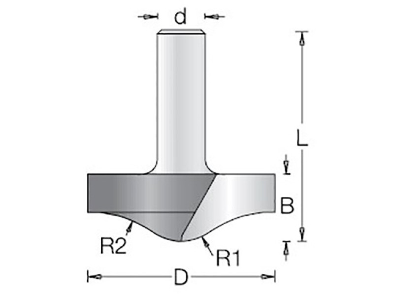 Фреза Dimar 1370049 псевдофиленка волна малая R6 врезная D27x12 L57 хвостовик 12