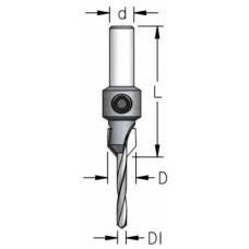 Зенковка оправка коническая D10 со сверлом 3.6мм плавная спираль D хвостовик 8 WPW AC03605D