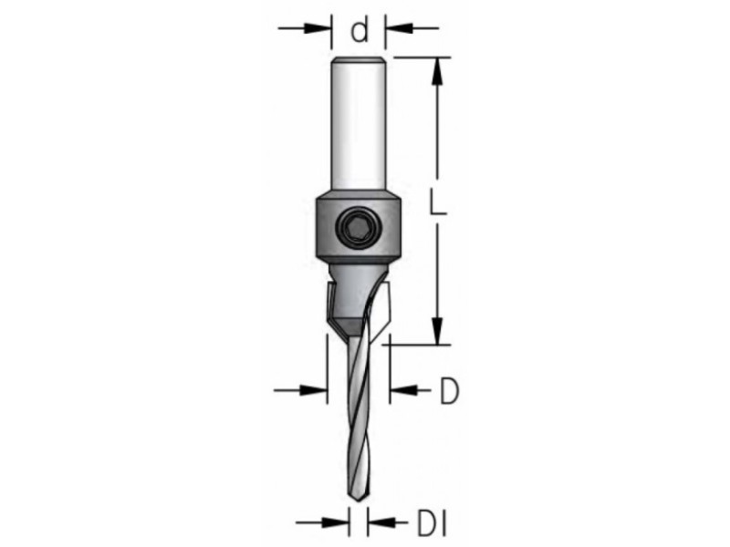 Зенковка оправка коническая D10 со сверлом 3.6мм плавная спираль D хвостовик 8 WPW AC03605D