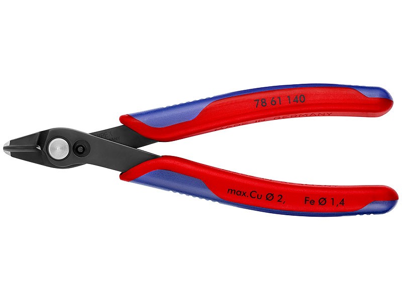 Бокорезы прецизионные Electronic Super Knips XL, чернёные, для кабельных стяжек, 140 мм, 2-комп ручки Knipex KN-7861140