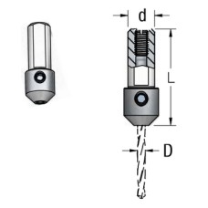 Оправка переходник для сверла 2мм в присадочный патрон D10 L38 WPW TA10020