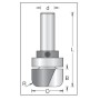 Фреза плоское дно по шаблону D12.7x12.7 L54 подшипник. хвостовик 6 Dimar 1062623