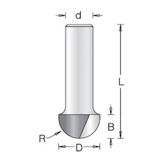 Фреза галтель R9.5 D19.1x11 L43 хвостовик 8 Dimar 1060185