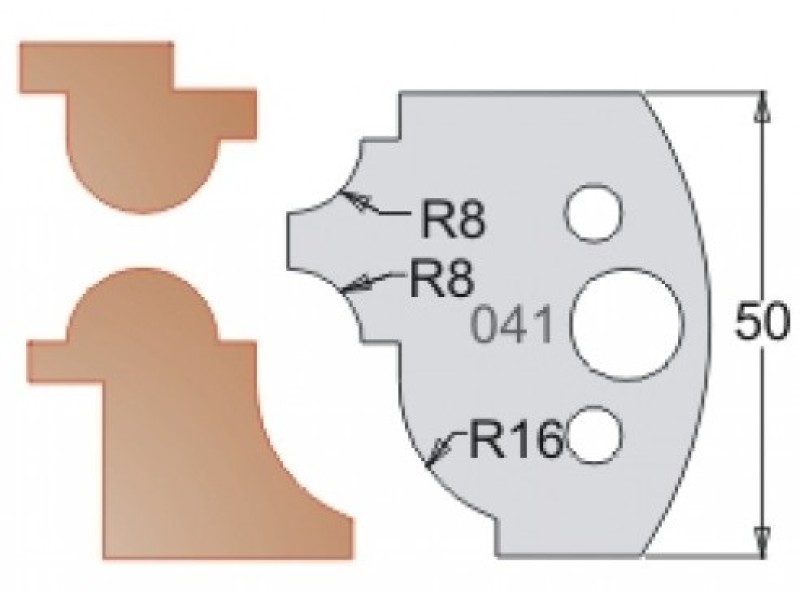 Нож Dimar МУЛЬТИСИСТЕМА HSS мультипрофиль плинтус R8 50x20x4 3304150