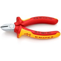 Бокорезы VDE, 125 мм, хром, 2-комп диэлектрические ручки Knipex KN-7006125
