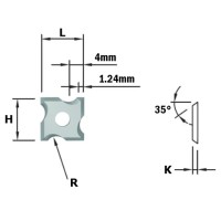 Нож твердосплавный R=1 F1730 для фрезы 661.021.41 CMT 790.010.04