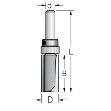 Фреза обгонная нижний подшипник Z2 D12.7 B25 хвостовик 6wp WP HF24123