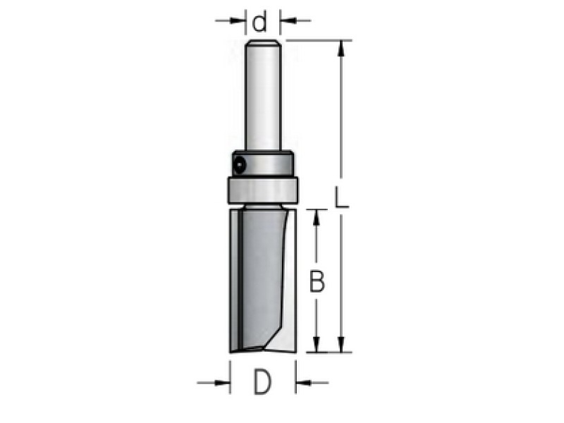 Фреза обгонная нижний подшипник Z2 D12.7 B25 хвостовик 6wp WP HF24123