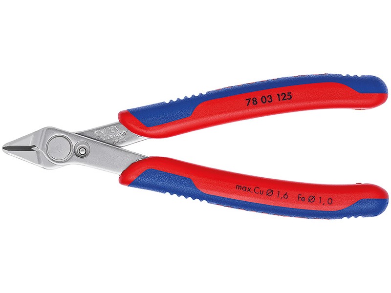 Electronic Super Knips Бокорезы прецизионные, нерж., 125 мм, 2-комп ручки Knipex KN-7803125