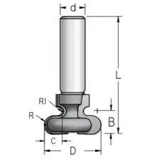 Фреза интегрированная ручка R5.5 D38 B14.5 хвостовик 12 WPW RO38002