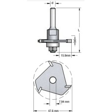 Фреза дисковая Z3 паз 1.6 D47.6 и оправка с подшипником хвостовик 8 WPW N301685