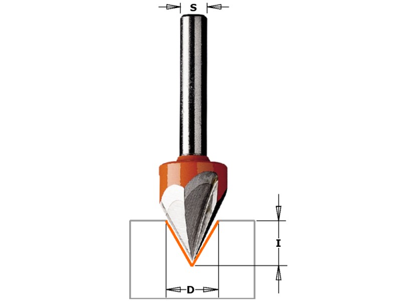 Фреза гравировальная 60° D=12,7 I=11,0 S=6,0 L=57,0 CMT 758.001.11