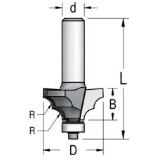 Фреза профиль розетка R4 D28.6 B13 подшипник хвостовик 8 WPW RL04005