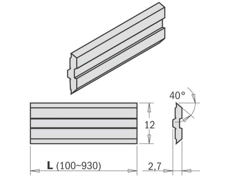 Комплект из 2-х ножей 180x12x2,7 HPS CMT 795.180.12