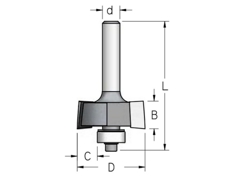 Фреза четвертная Z2 D31.8 B12 хвостовик 6wp WP HE22093