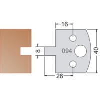Нож Dimar МУЛЬТИСИСТЕМА HSS шип-паз 8 мм профиль 40x20x4 3309440