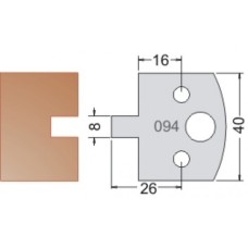 Нож Dimar МУЛЬТИСИСТЕМА HSS шип-паз 8 мм профиль 40x20x4 3309440