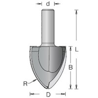 Фреза карниз галтель R70 D52x55 L97 хвостовик 12 Dimar 1060449