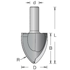 Фреза карниз галтель R70 D52x55 L97 хвостовик 12 Dimar 1060449