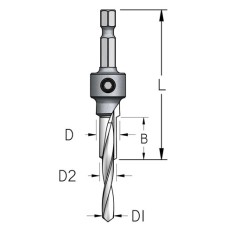Сверло оправка под евровинт D7-10-5 хвостовик HEX1/4 WPW ASD0704D