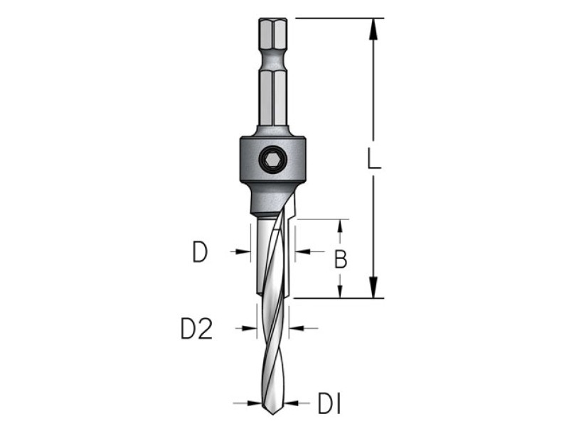 Сверло оправка под евровинт D7-10-5 хвостовик HEX1/4 WPW ASD0704D