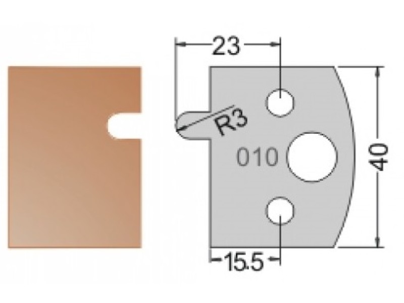 Нож Dimar МУЛЬТИСИСТЕМА HSS галтель R3 и прямой 40x20x4 3301040