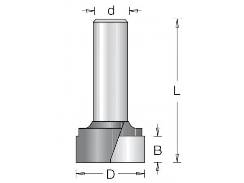 Фреза Dimar 1640079 выравнивание поверхности D19,1x11,1 L63,5 хвостовик 12