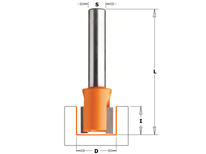 Фреза для выборки паза под петли D=15,0 I=12,7 S=8,0 L=38,1 CMT 902.150.11