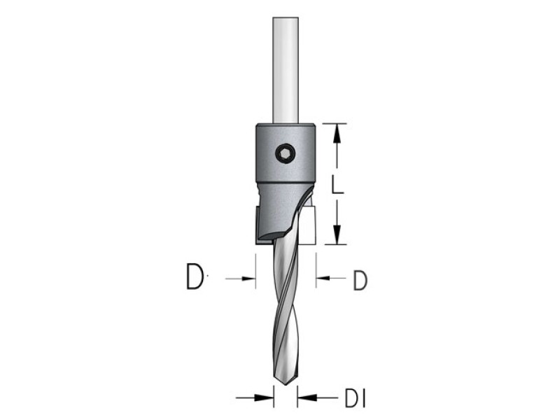 Зенковка прямая D19 со сверлом 8 плавная спираль D WPW AC48030D