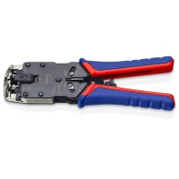 Пресс-клещи для штекеров RJ, 3 гнезда, RJ 10 (4-pin), RJ 11/12 (6-pin), RJ 45 (8-pin), 200 мм Knipex KN-975112