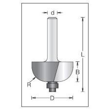 Фреза фаска галтель R7.9 D25.4x14.3 L55 подшипник. хвостовик 8 Dimar 1120075