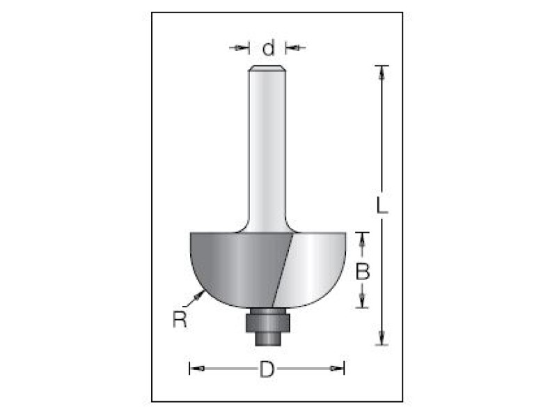 Фреза фаска галтель R7.9 D25.4x14.3 L55 подшипник. хвостовик 8 Dimar 1120075