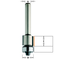 Алмазная обгонная фреза с нижним подшипником D=12,7 I=11,0 S=8,0 L=58,1 CMT 906.128.61