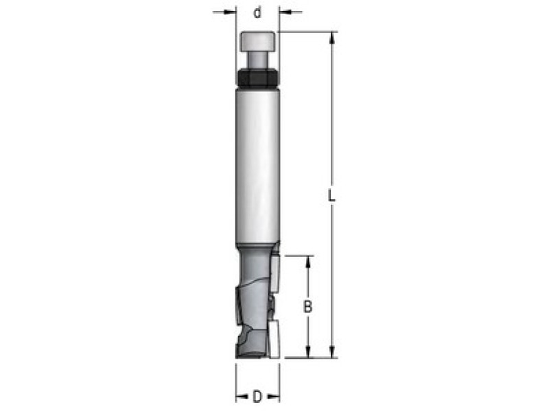 Фреза пазовая алмазная Z1+1 H3 компрессия D12 B35 хвостовик 12 WPW SR151202