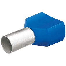 Гильзы контактные сдвоенные изолированные (НШВИ), синие, 2 x 2.50 мм², 100 шт, 18 мм Knipex KN-9799374