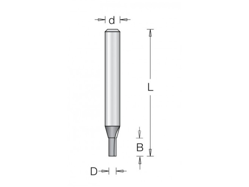 Фреза Dimar 1075223 пазовая D8x19 L50,8 Z2 хвостовик 6