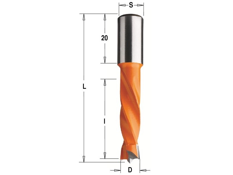 Сверло присадочное глухое 11x30x57,5 Z=2+2 S=10x20 LH CMT 308.110.12