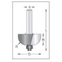 Фреза фаска галтель R1.6 D12.7x12.7 L51 подшипник. хвостовик 12 Dimar 1120029