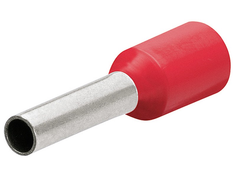 Гильзы контактные изолированные DIN 46228-4 (НШВИ), красные, 10.00 мм², 100 шт, 28 мм, DIN 46228-4 Knipex KN-9799357