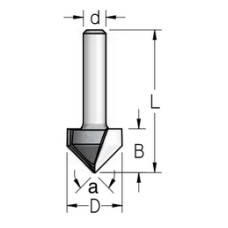 Фреза паз V 130 градусов D31.8 B12 хвостовик 6 WPW V130323