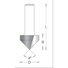 Фреза V паз 60 гр. D12.7x16 L44.5 хвостовик 6 Dimar 1050043