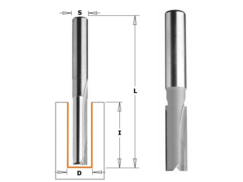 Фреза концевая пазовая D=12,0 I=31,7 S=8,0 L=60,0 CMT 912.1230