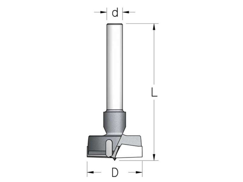 Сверло D19 чашечное L85 круглый хвостовик 10 WPW MP19007