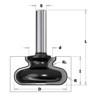 Фреза концевая CMT-contractor профильная (Ручка) S=8 D=19,05x19,05 CMT K955-190