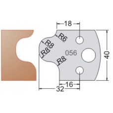 Нож Dimar МУЛЬТИСИСТЕМА HSS врезная ручка R6;8 40x20x4 3305640