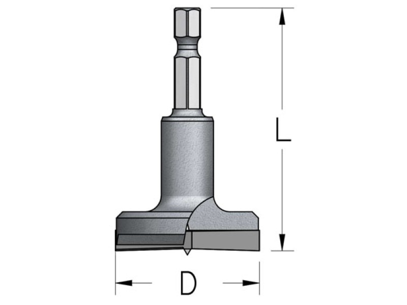 Сверло чашечное без подрезателей D15 L55 хвостовик HEX1/4wp WP HMPS154